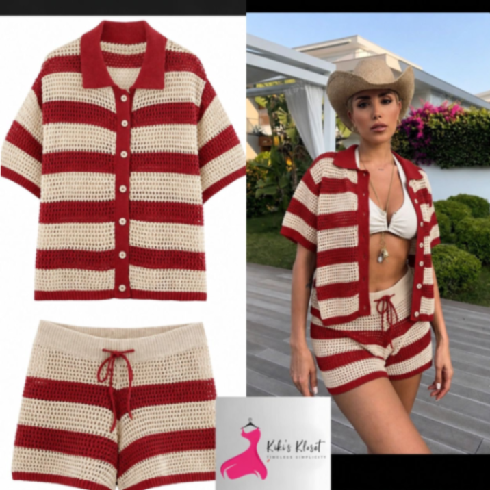 Ensemble short maille 